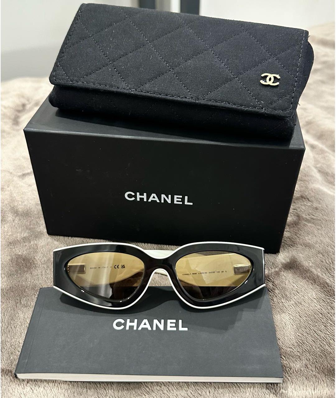 CHANEL Черные пластиковые солнцезащитные очки, фото 4