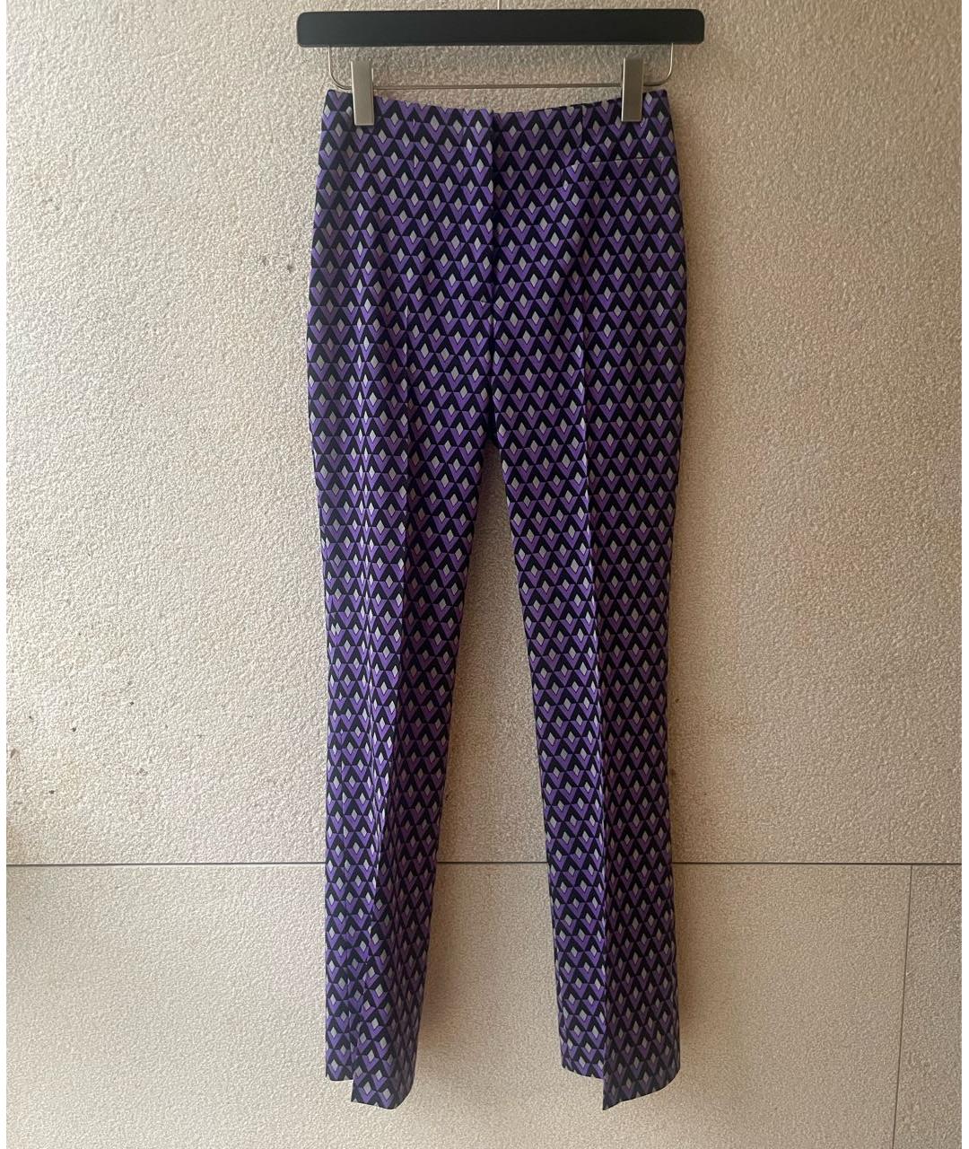 PRADA Фиолетовые шерстяные брюки узкие, фото 2