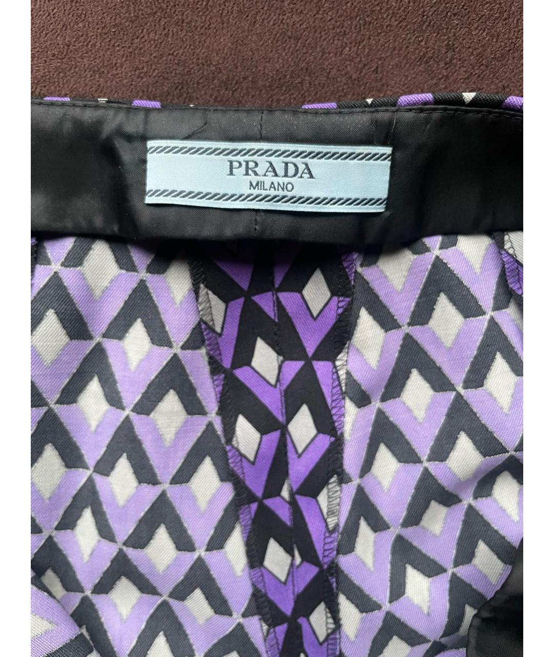PRADA Фиолетовые шерстяные брюки узкие, фото 4