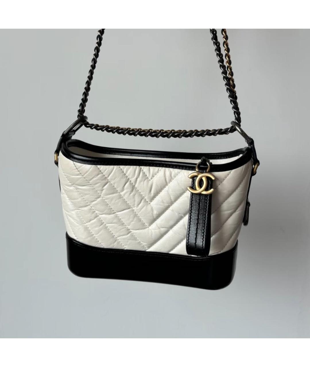 CHANEL Белая кожаная сумка через плечо, фото 5