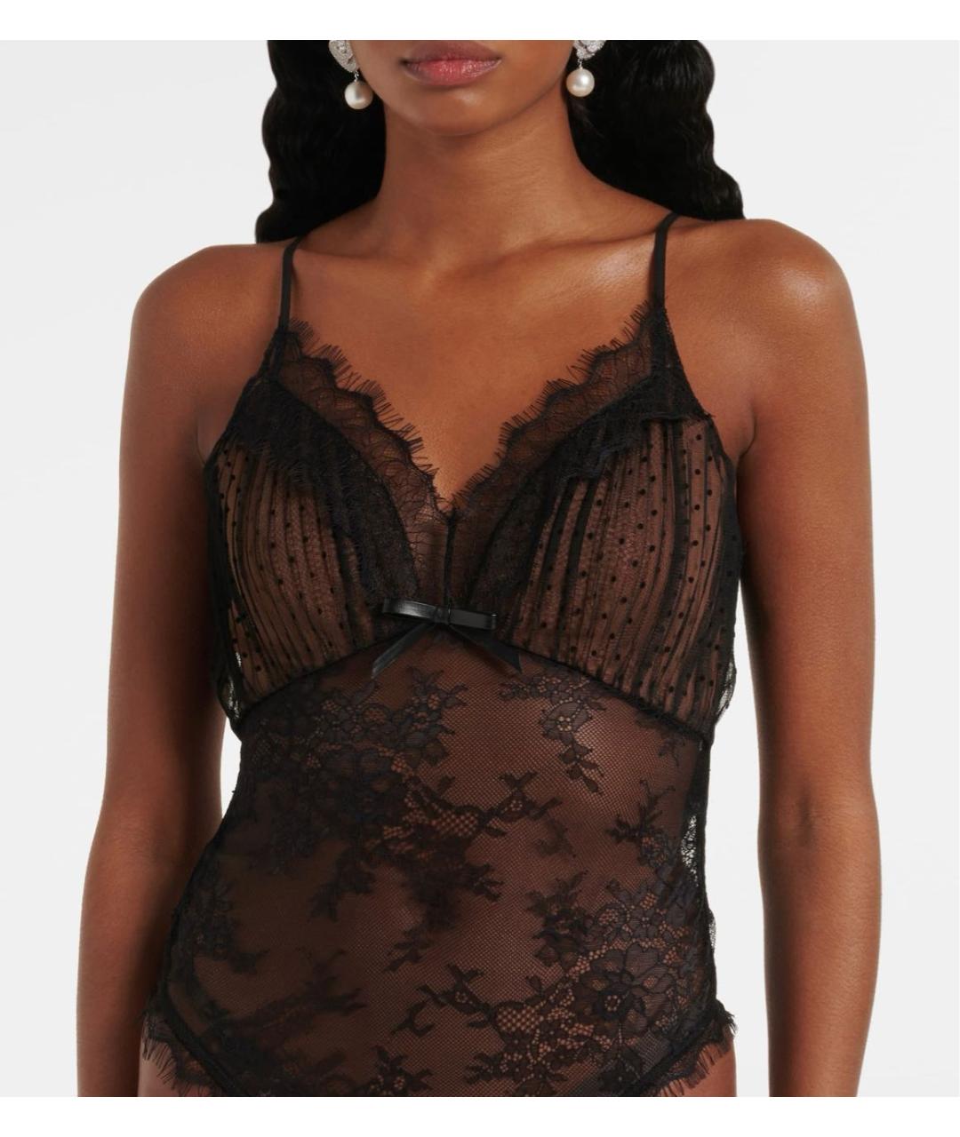 SELF-PORTRAIT Черная кружевная блузы, фото 2