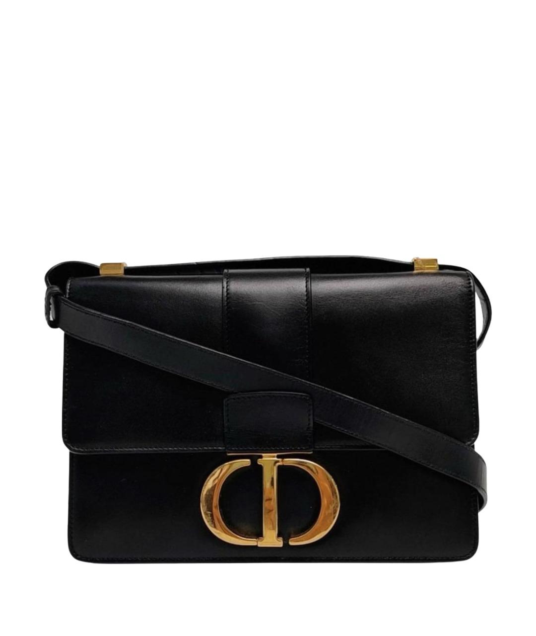 CHRISTIAN DIOR Черная кожаная сумка через плечо, фото 1