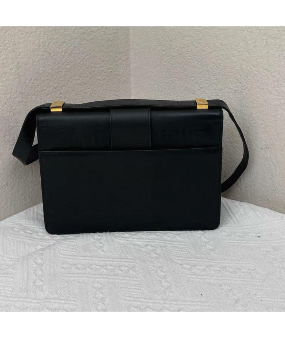 CHRISTIAN DIOR Черная кожаная сумка через плечо, фото 3