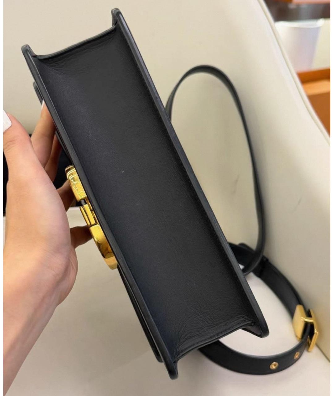 CHRISTIAN DIOR Черная кожаная сумка через плечо, фото 4