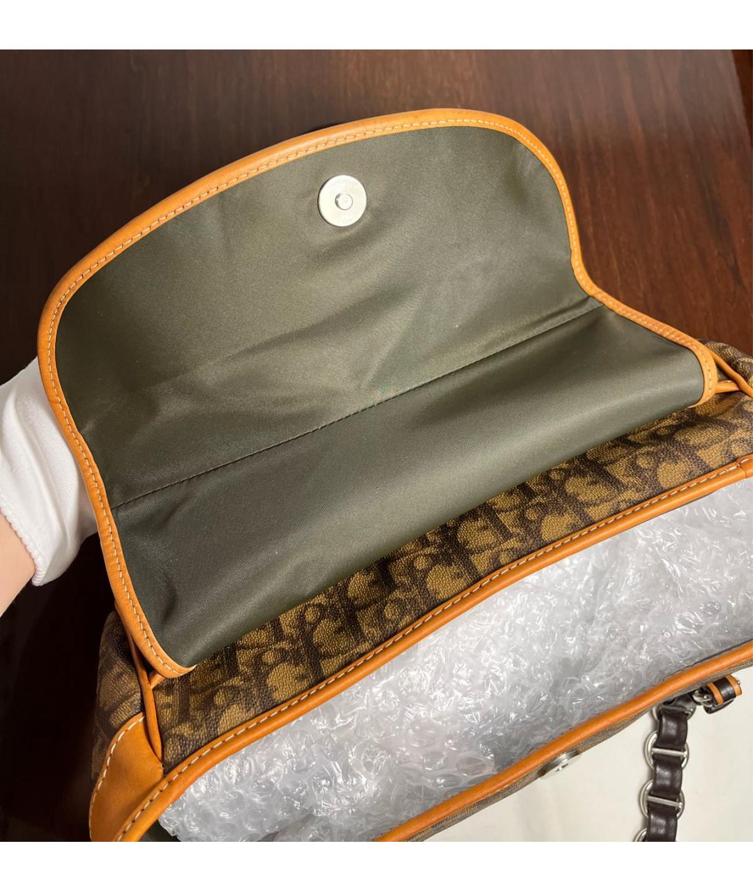 CHRISTIAN DIOR Коричневая кожаная сумка через плечо, фото 8