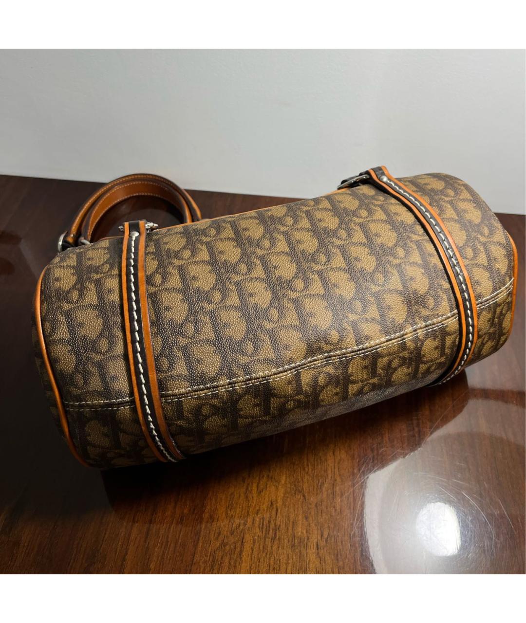 CHRISTIAN DIOR Коричневая кожаная сумка через плечо, фото 6