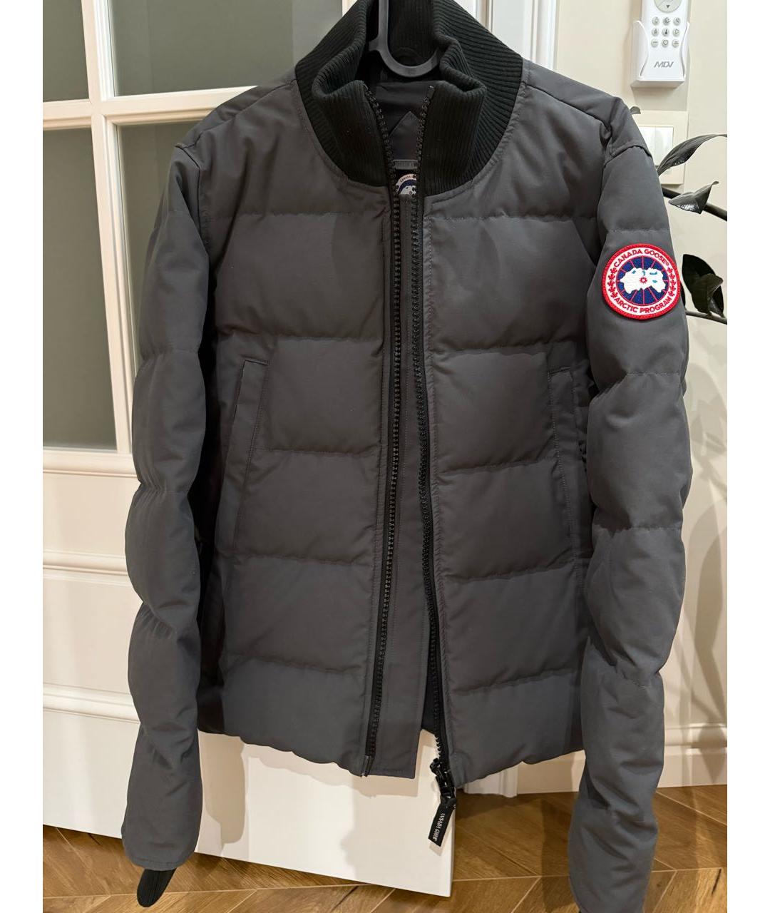 CANADA GOOSE Серый полиэстеровый пуховик, фото 4