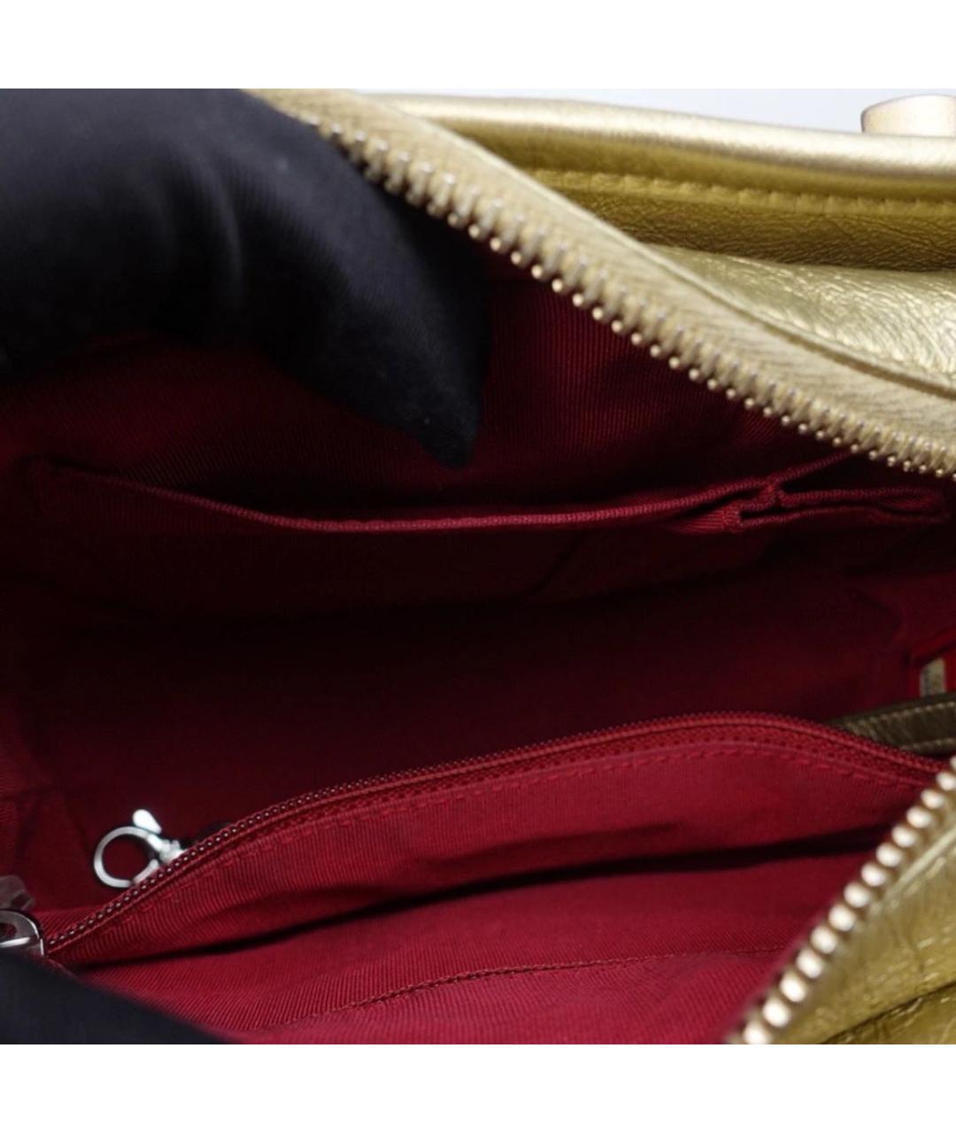 CHANEL Золотая кожаная сумка через плечо, фото 6