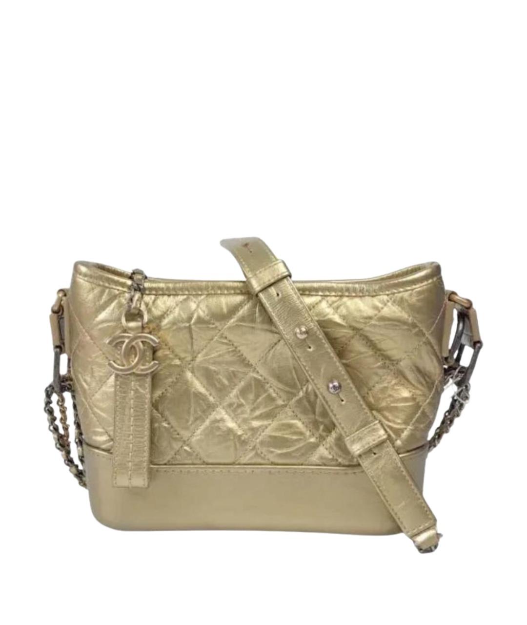 CHANEL Золотая кожаная сумка через плечо, фото 1