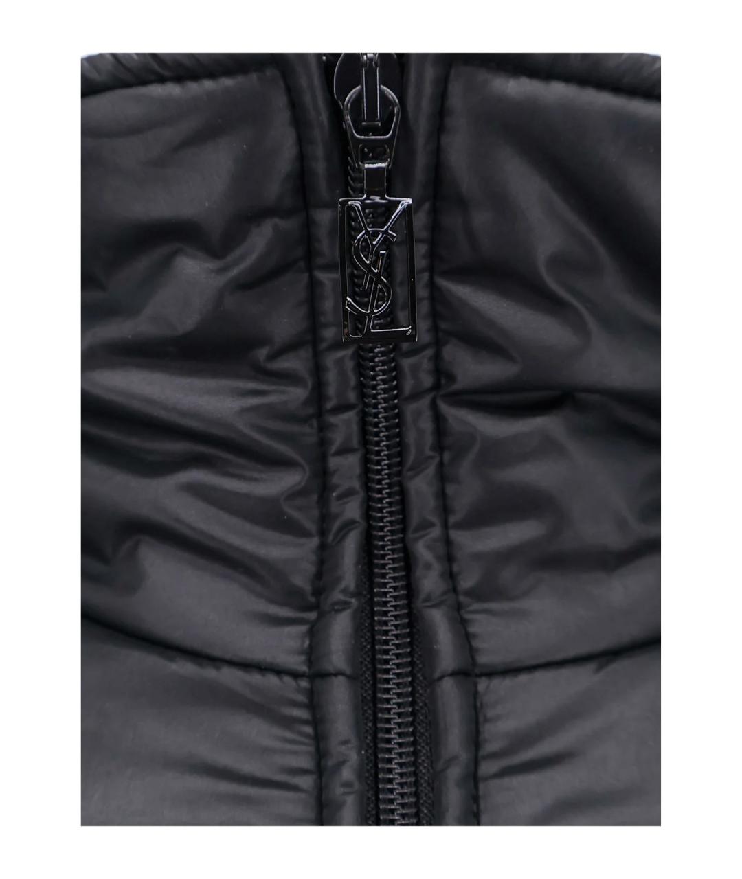 SAINT LAURENT Черная синтетическая куртка, фото 3