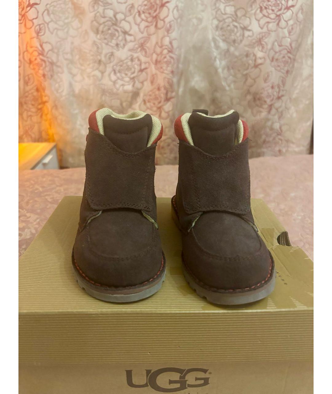 UGG AUSTRALIA Коричневые замшевые ботинки, фото 2