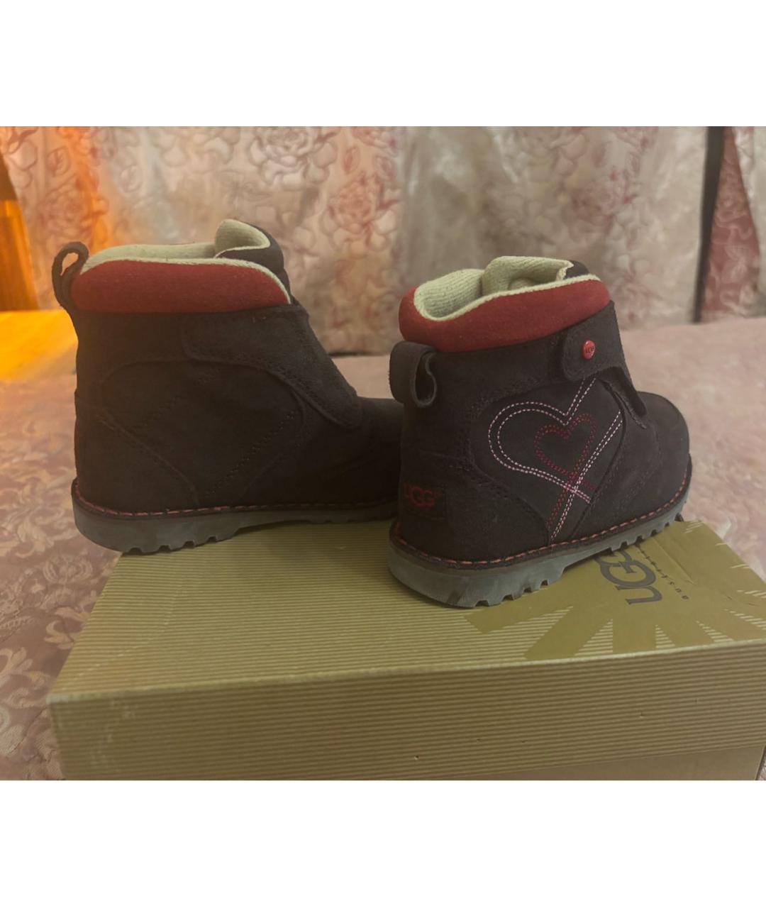 UGG AUSTRALIA Коричневые замшевые ботинки, фото 4