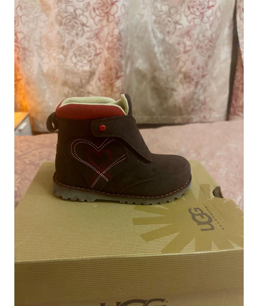 UGG AUSTRALIA Коричневые замшевые ботинки, фото 9