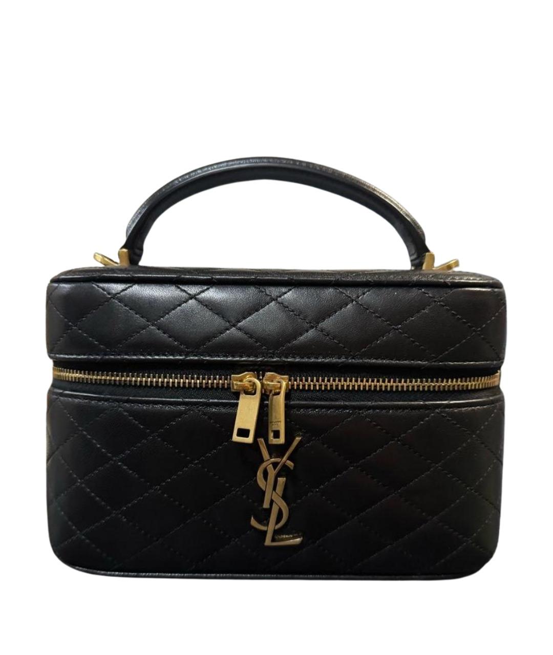 SAINT LAURENT Черная кожаная сумка через плечо, фото 1