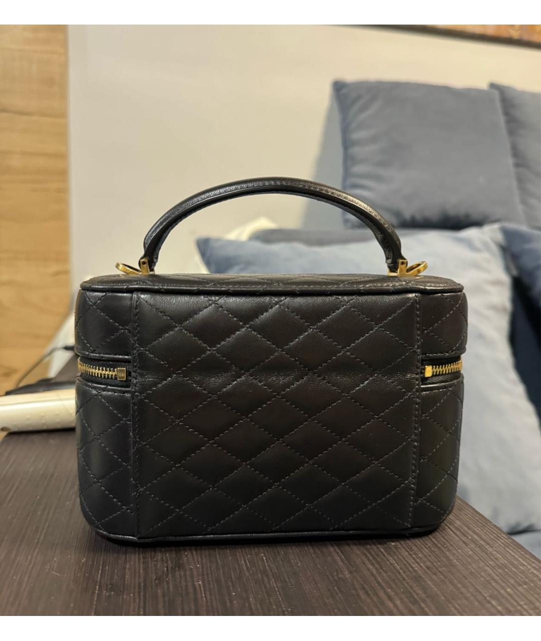 SAINT LAURENT Черная кожаная сумка через плечо, фото 2