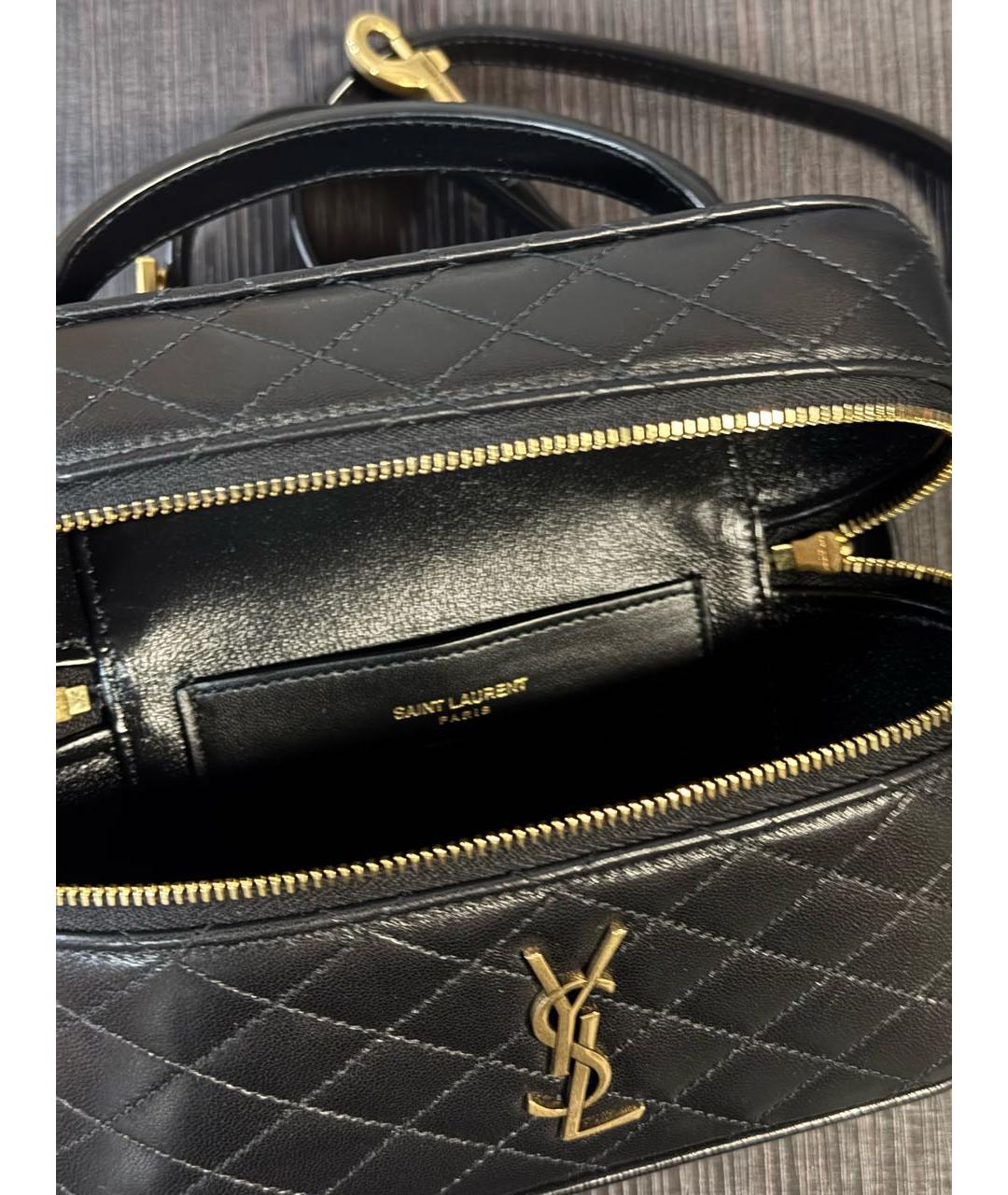 SAINT LAURENT Черная кожаная сумка через плечо, фото 4