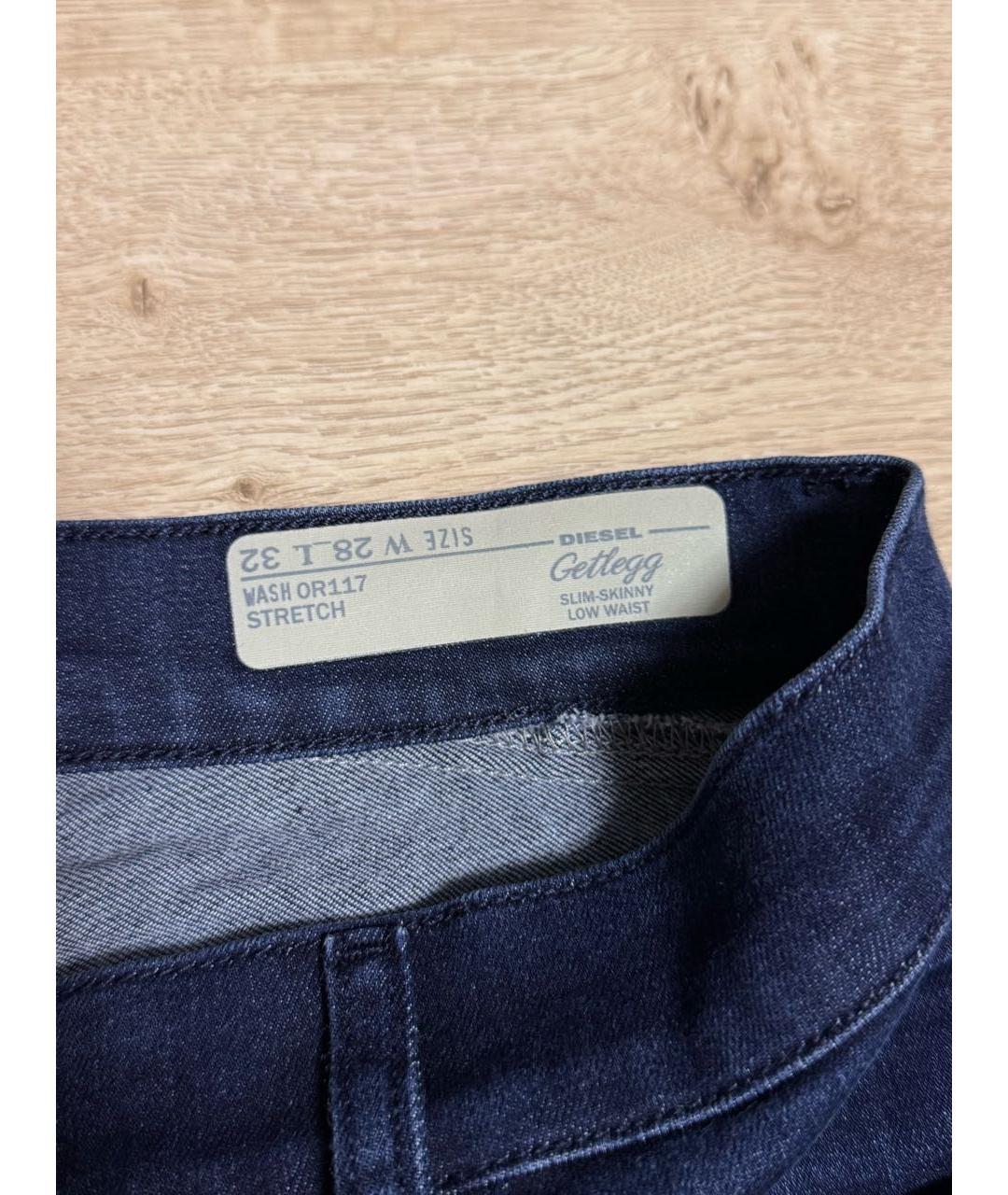 DIESEL Антрацитовые хлопко-полиэстеровые джинсы слим, фото 3