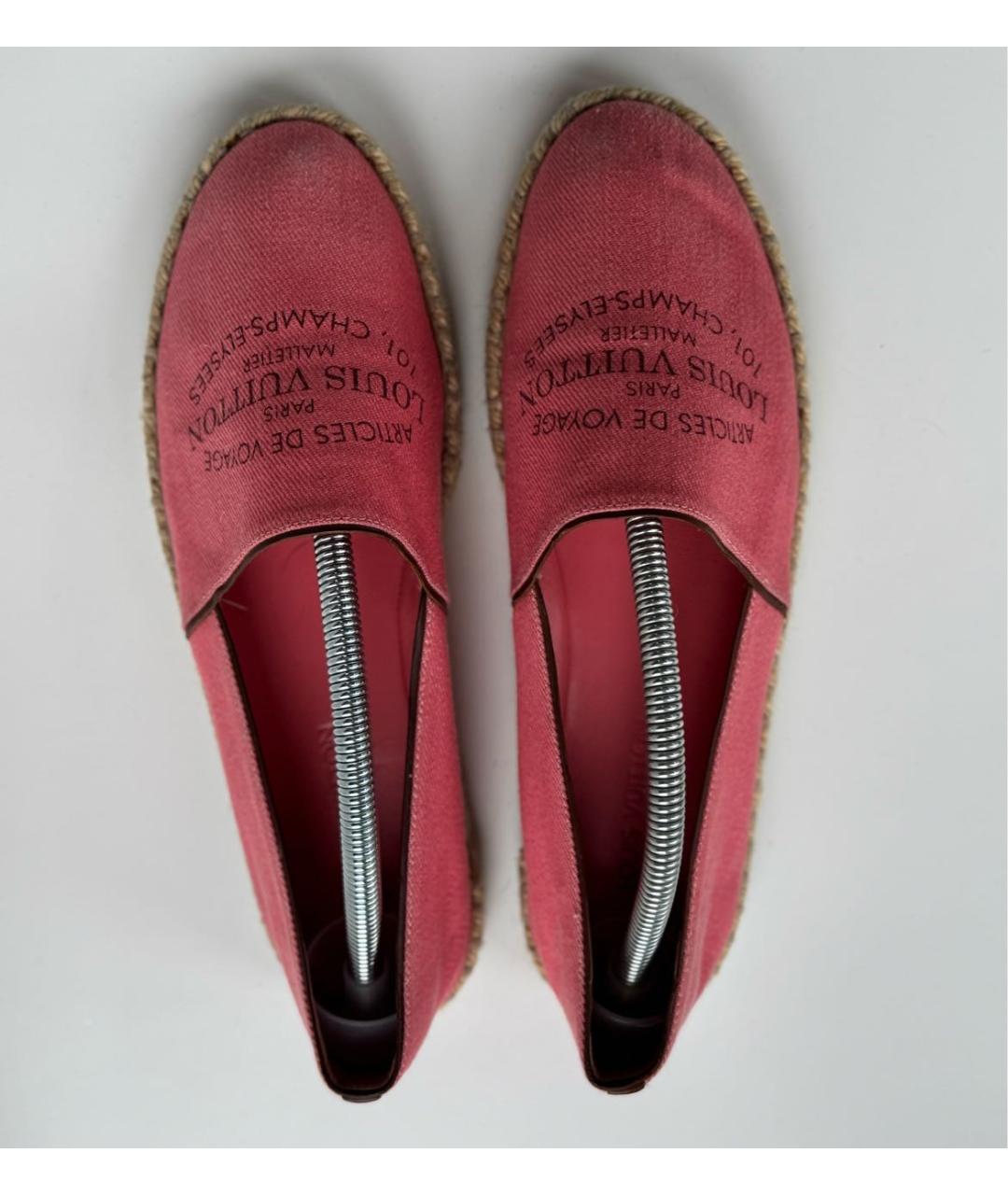 LOUIS VUITTON Коралловые текстильные эспадрильи, фото 6