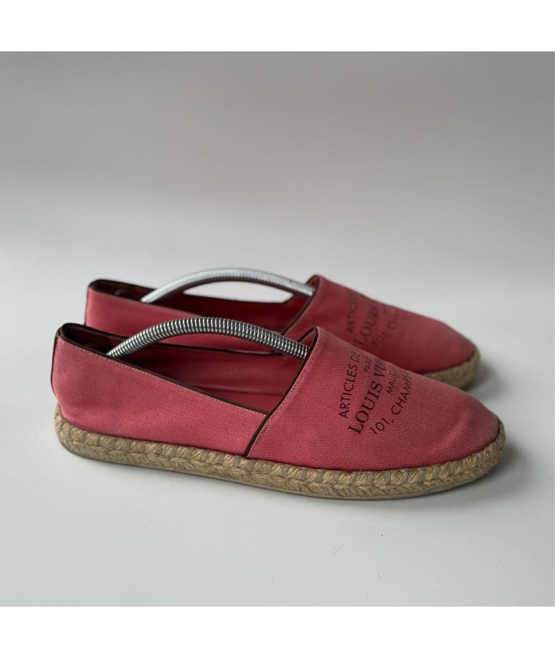 LOUIS VUITTON Коралловые текстильные эспадрильи, фото 5