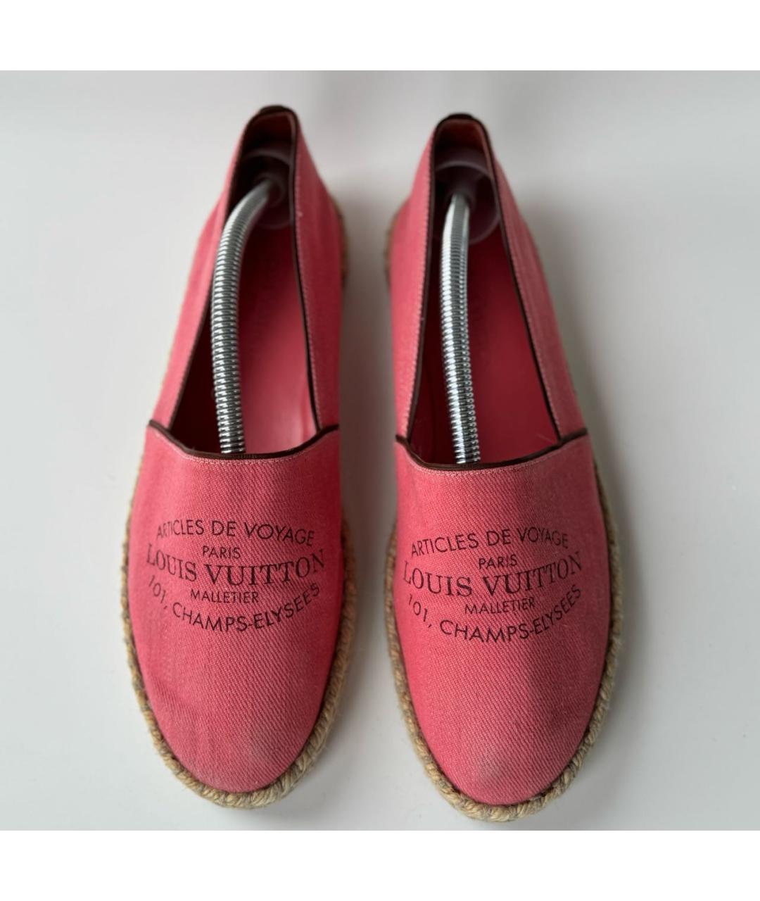 LOUIS VUITTON Коралловые текстильные эспадрильи, фото 3