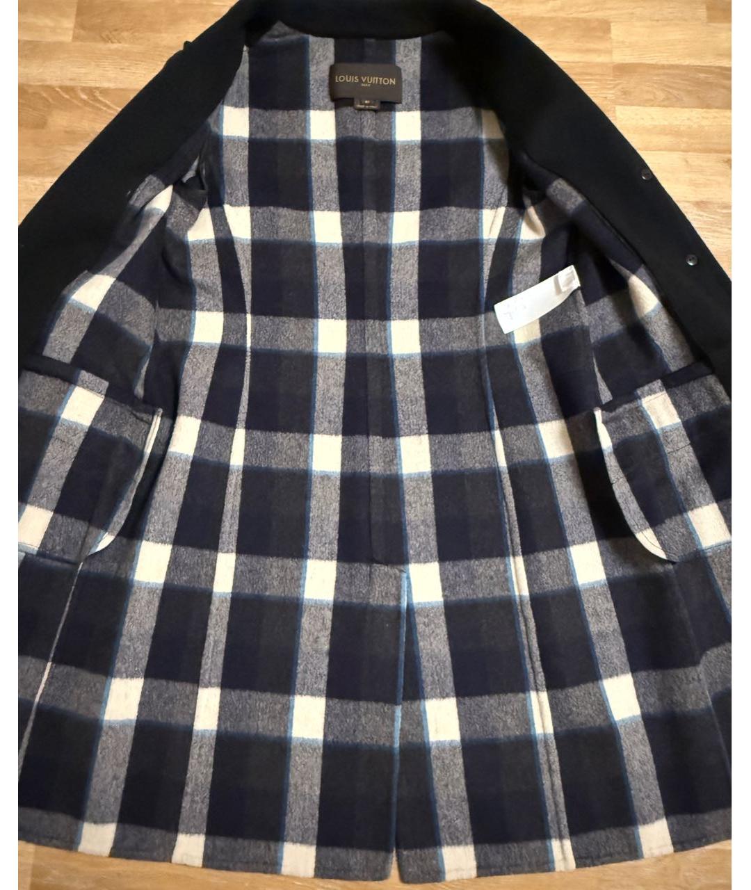 LOUIS VUITTON Темно-синее шерстяное пальто, фото 8