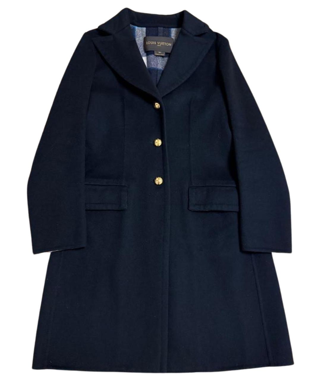 LOUIS VUITTON Темно-синее шерстяное пальто, фото 1