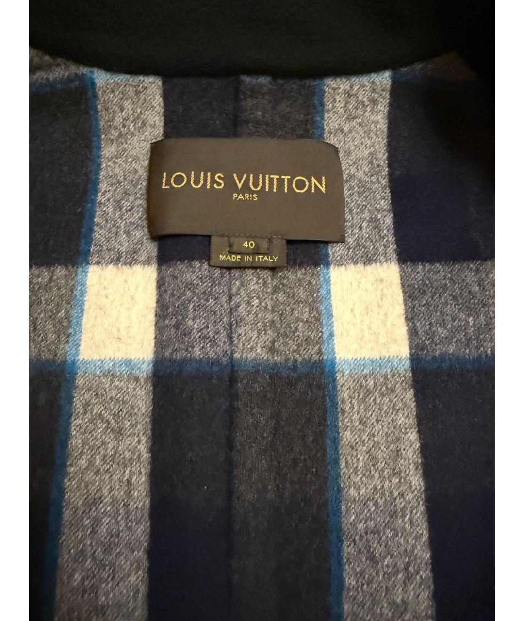 LOUIS VUITTON Темно-синее шерстяное пальто, фото 5