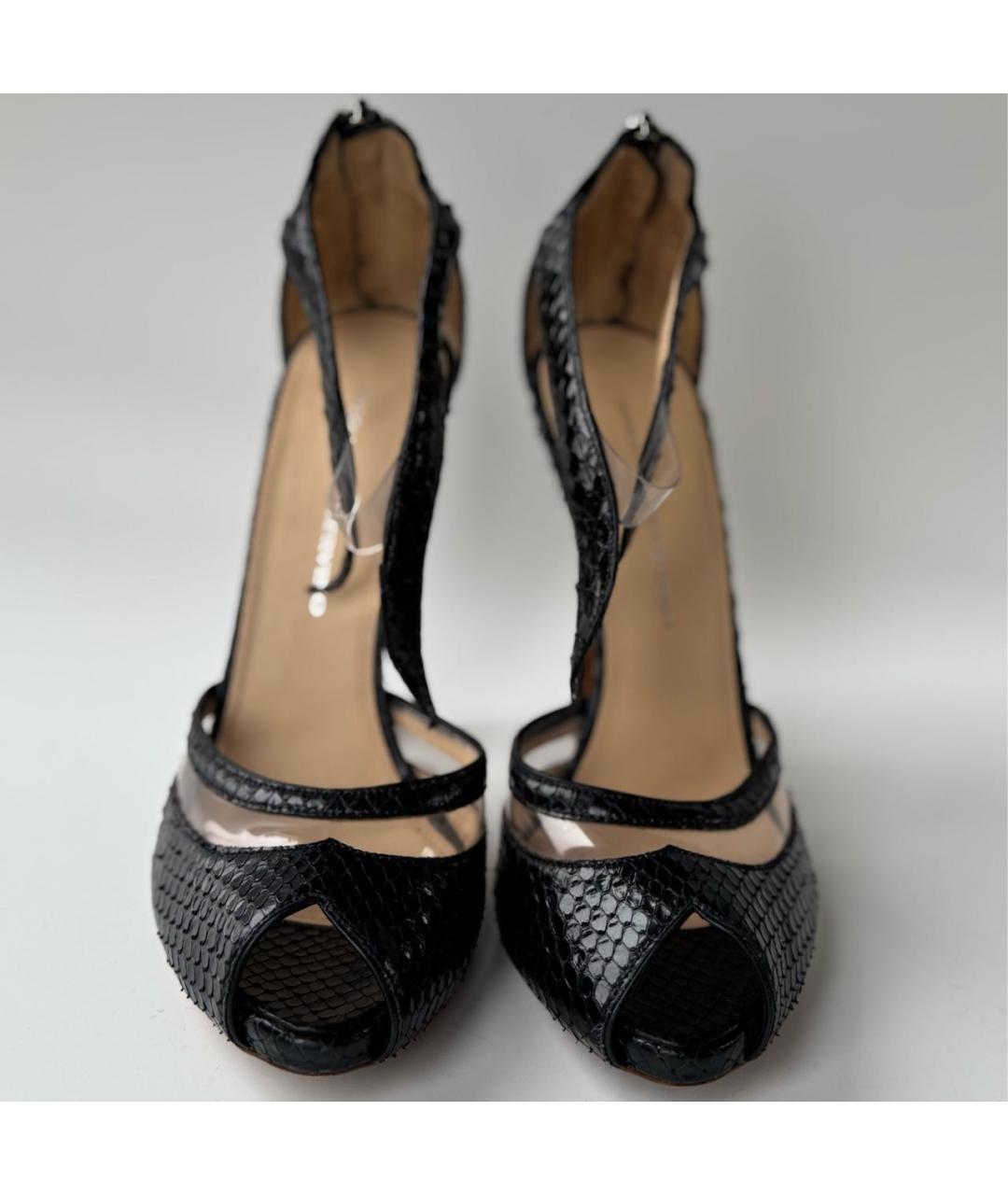 ERMANNO SCERVINO Черные кожаные босоножки, фото 2