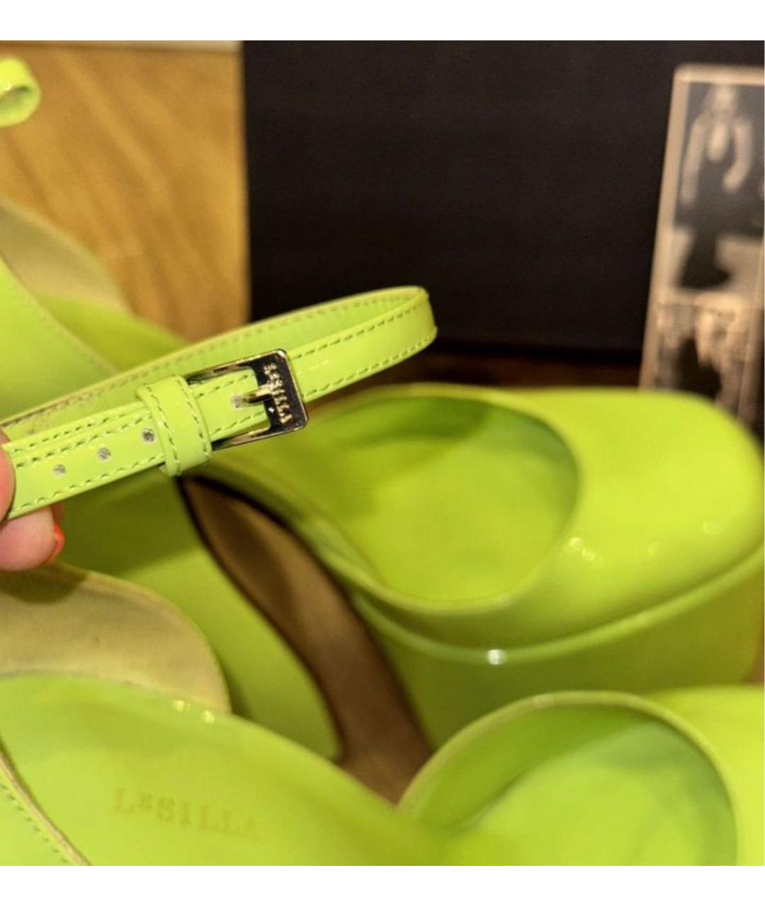 LE SILLA Салатовые туфли из лакированной кожи, фото 6
