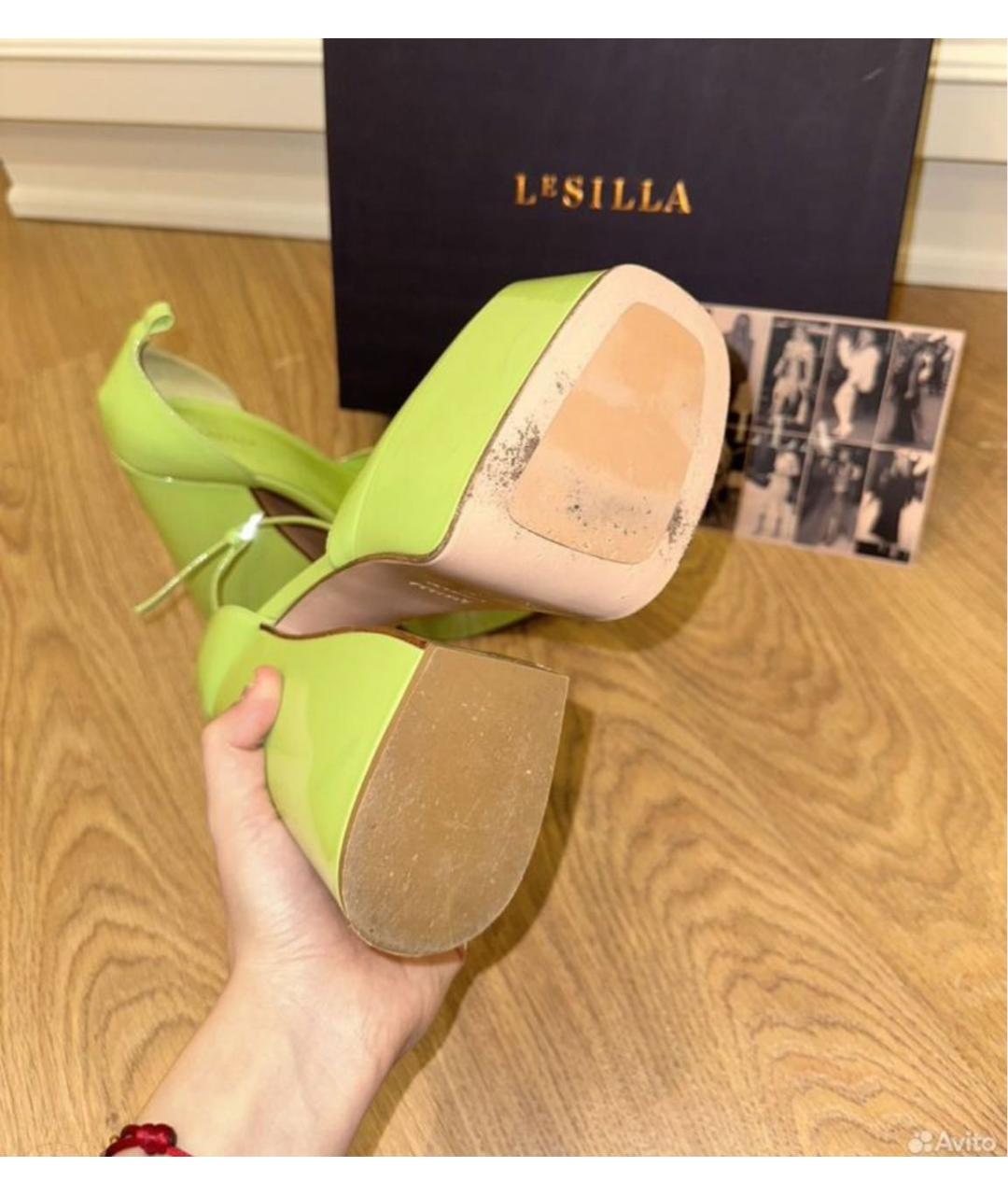 LE SILLA Салатовые туфли из лакированной кожи, фото 7