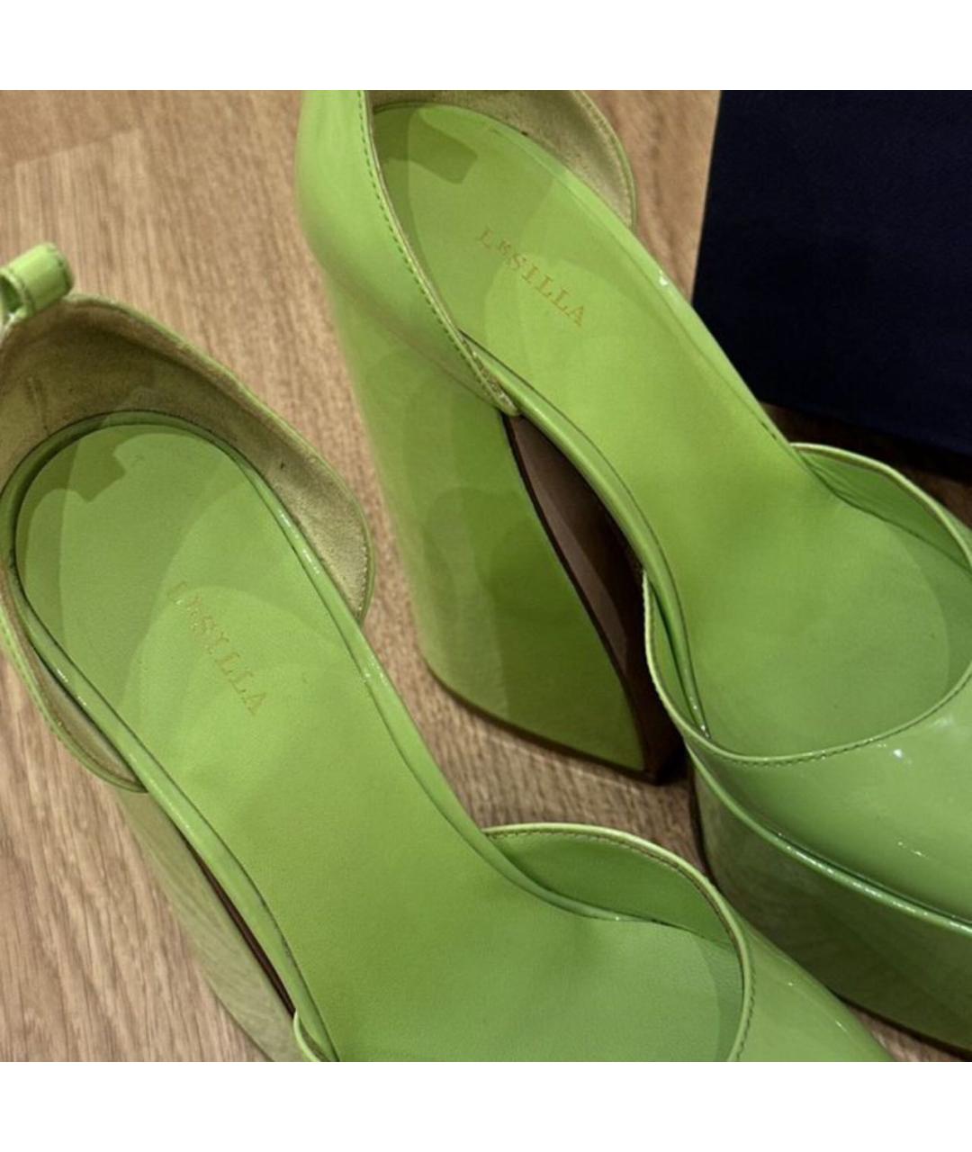 LE SILLA Салатовые туфли из лакированной кожи, фото 3