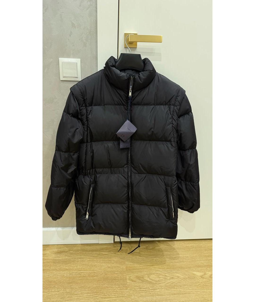 PRADA Черный полиэстеровый пуховик, фото 9