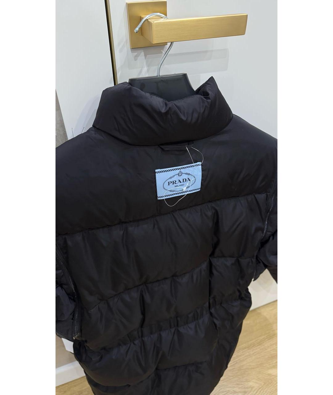 PRADA Черный полиэстеровый пуховик, фото 3