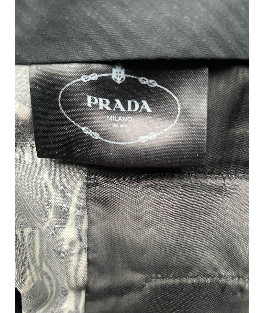 PRADA Серые шерстяные брюки узкие, фото 4