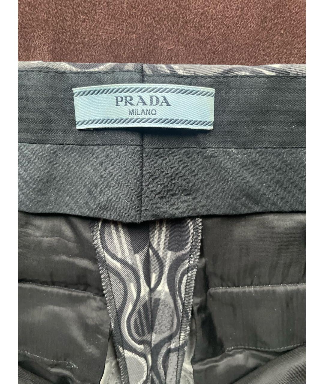 PRADA Серые шерстяные брюки узкие, фото 3