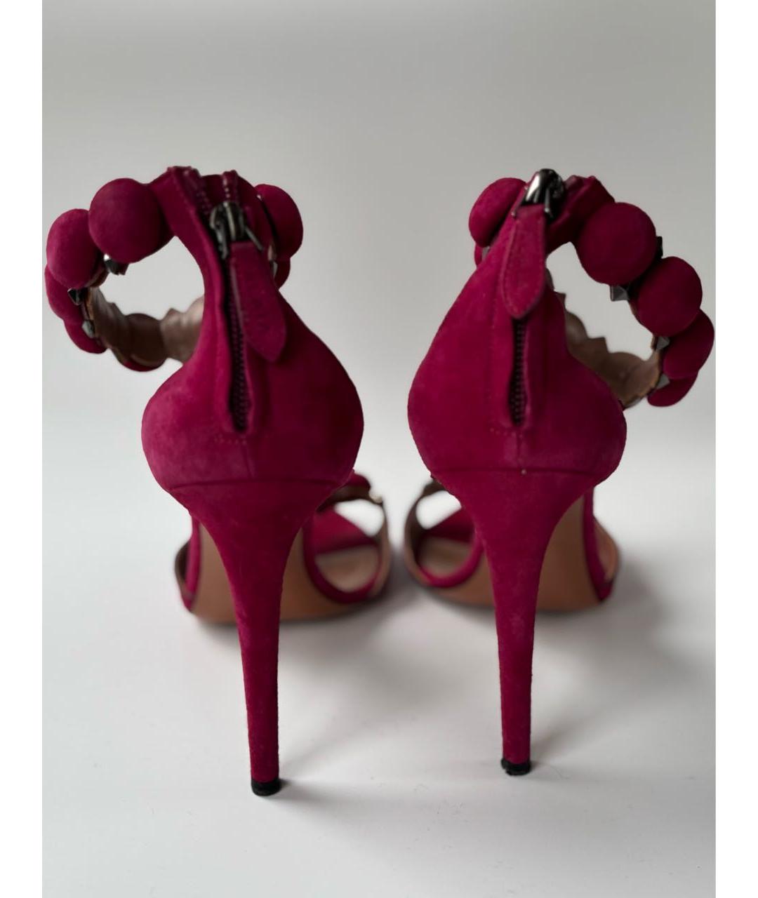 ALAIA Фуксия замшевые босоножки, фото 4