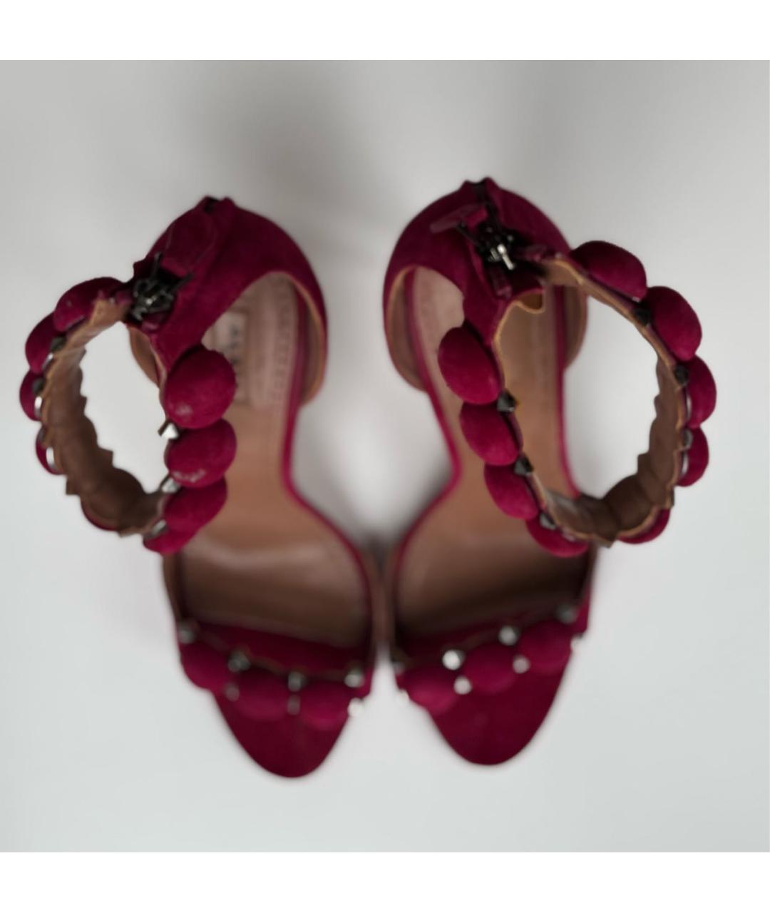 ALAIA Фуксия замшевые босоножки, фото 3