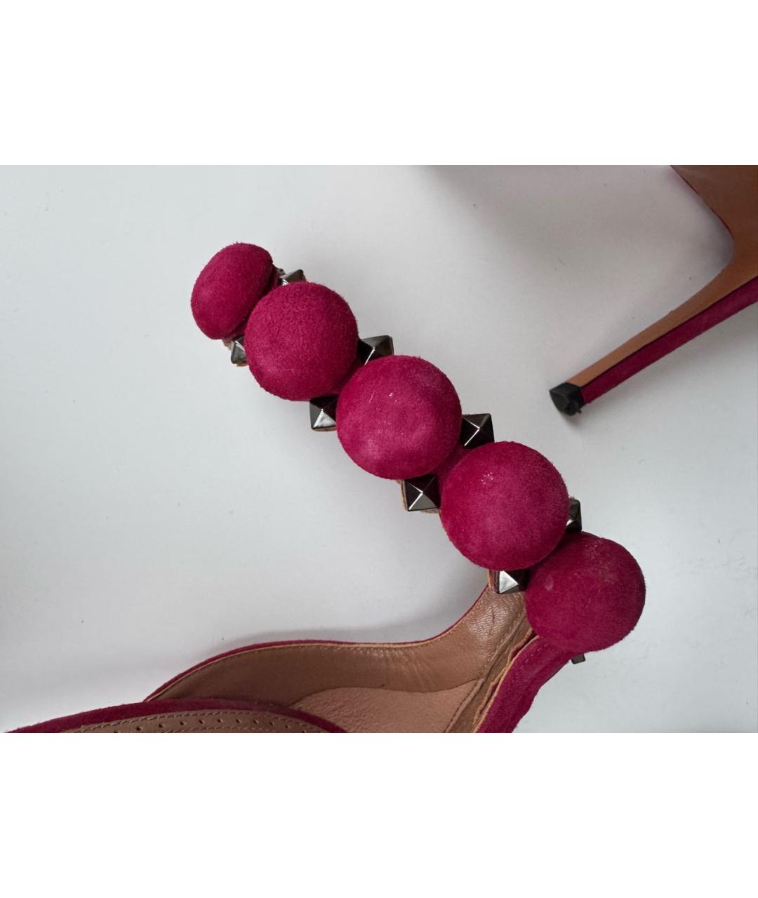 ALAIA Фуксия замшевые босоножки, фото 7