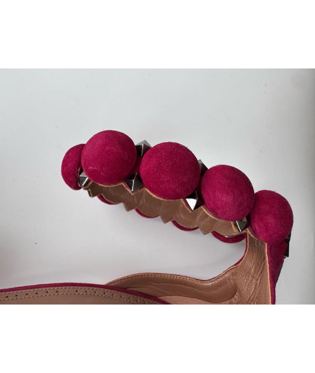 ALAIA Фуксия замшевые босоножки, фото 8