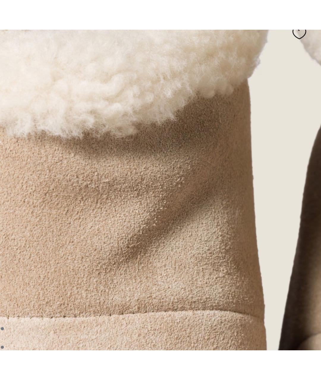 MIU MIU Бежевые нубуковые ботинки, фото 4