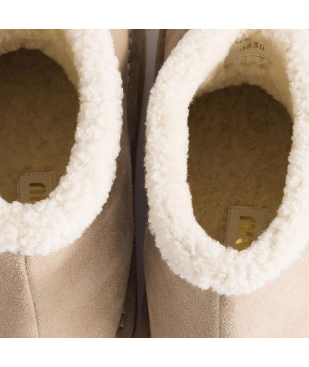 MIU MIU Бежевые нубуковые ботинки, фото 3