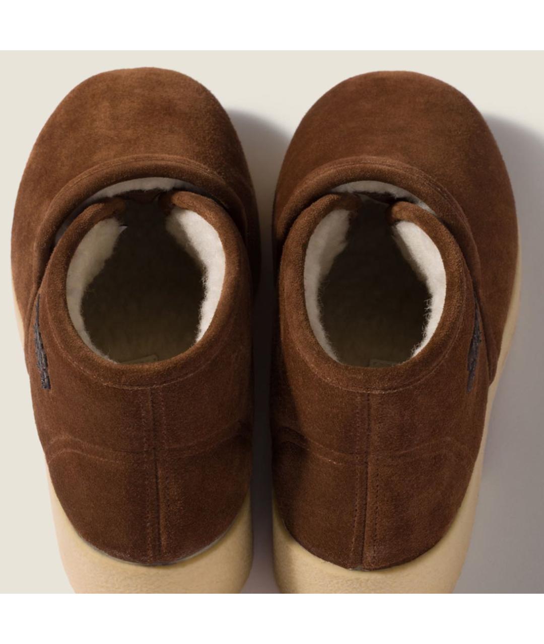 MIU MIU Коричневые замшевые ботинки, фото 3