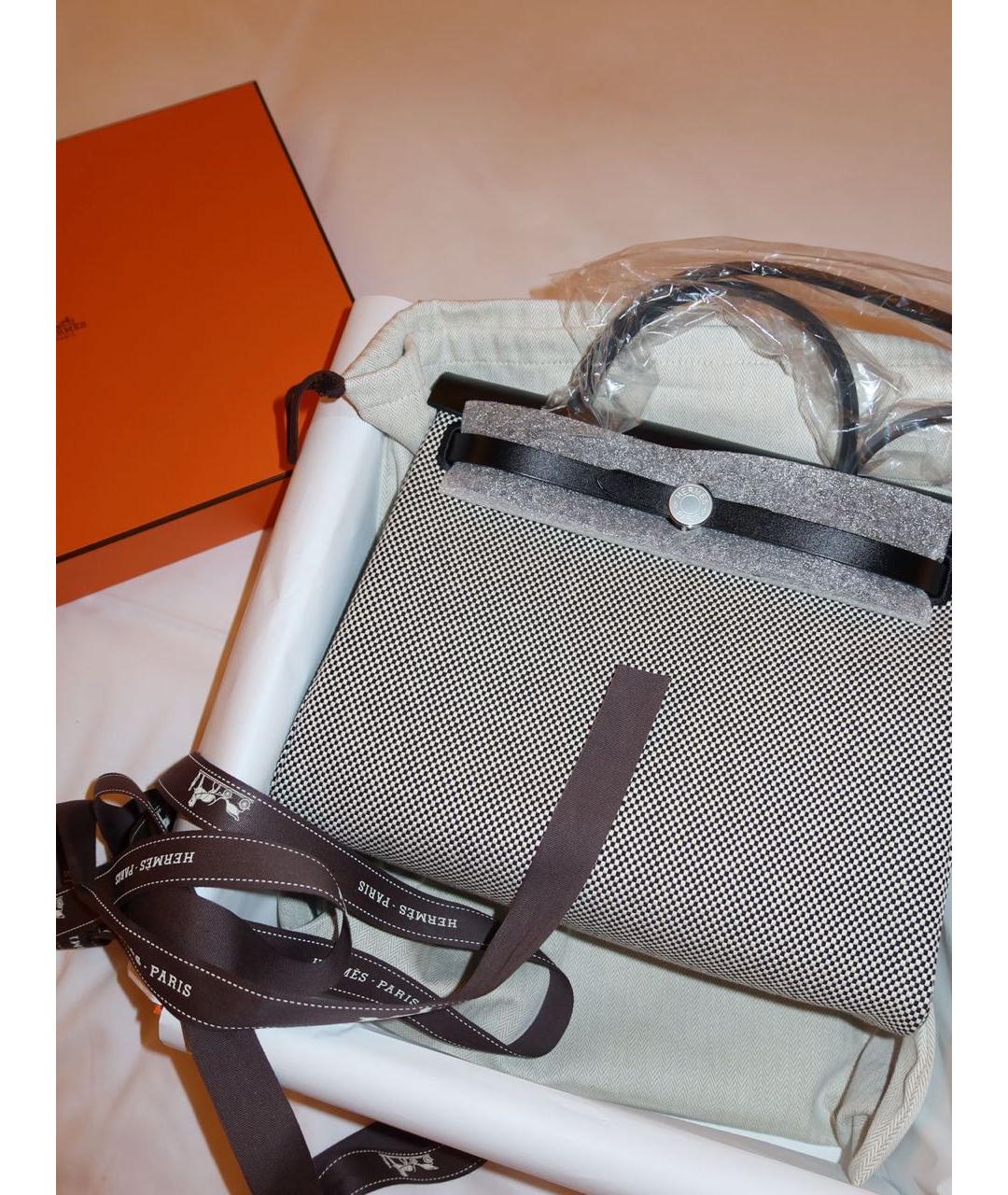 HERMES Серая тканевая сумка через плечо, фото 2