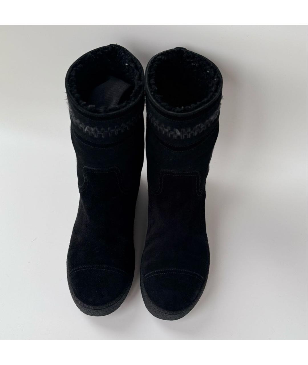 CHANEL Черные замшевые полусапоги, фото 2