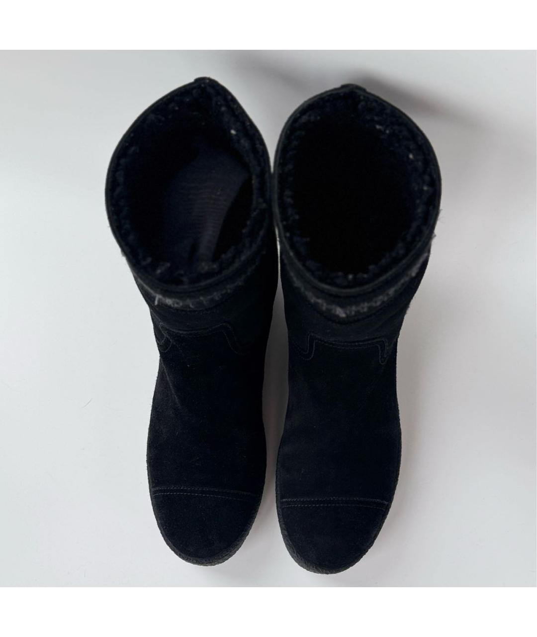 CHANEL Черные замшевые полусапоги, фото 3