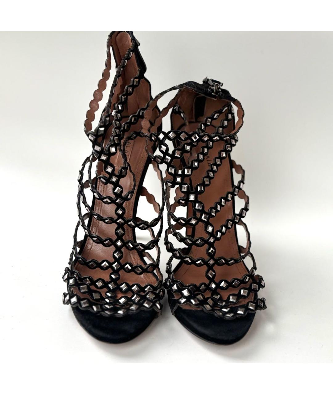 ALAIA Черные замшевые босоножки, фото 2