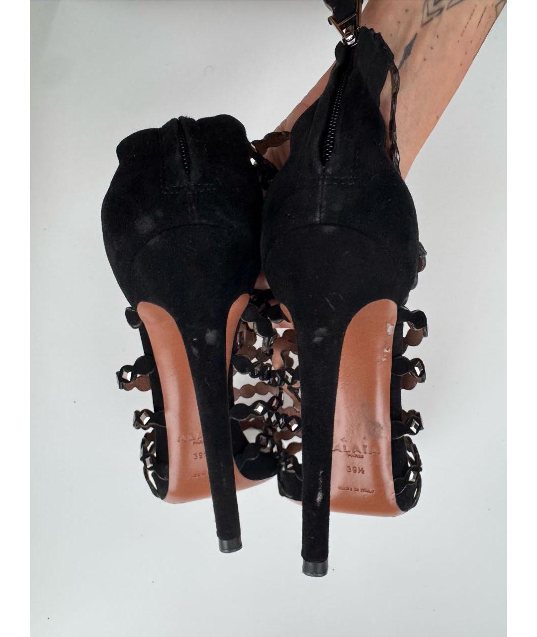 ALAIA Черные замшевые босоножки, фото 8