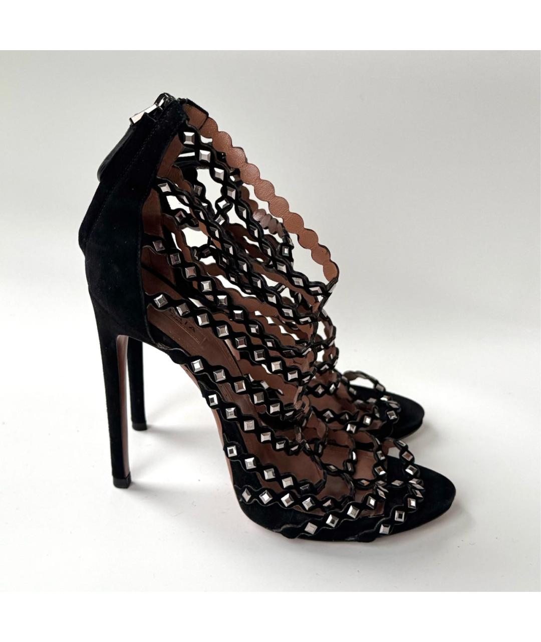 ALAIA Черные замшевые босоножки, фото 9