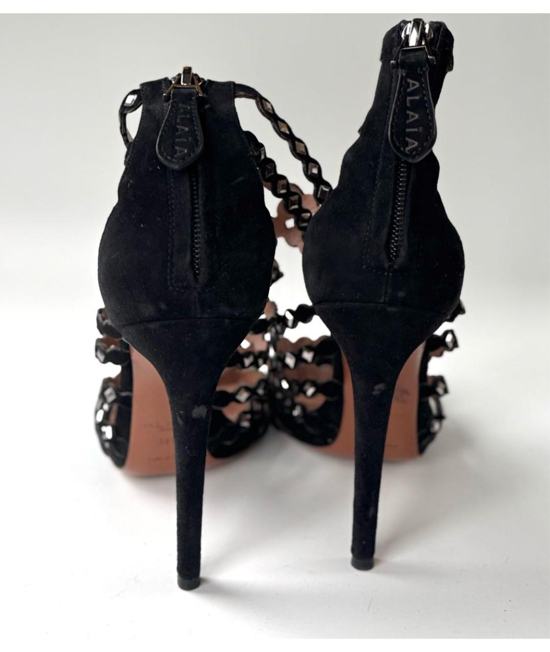 ALAIA Черные замшевые босоножки, фото 4