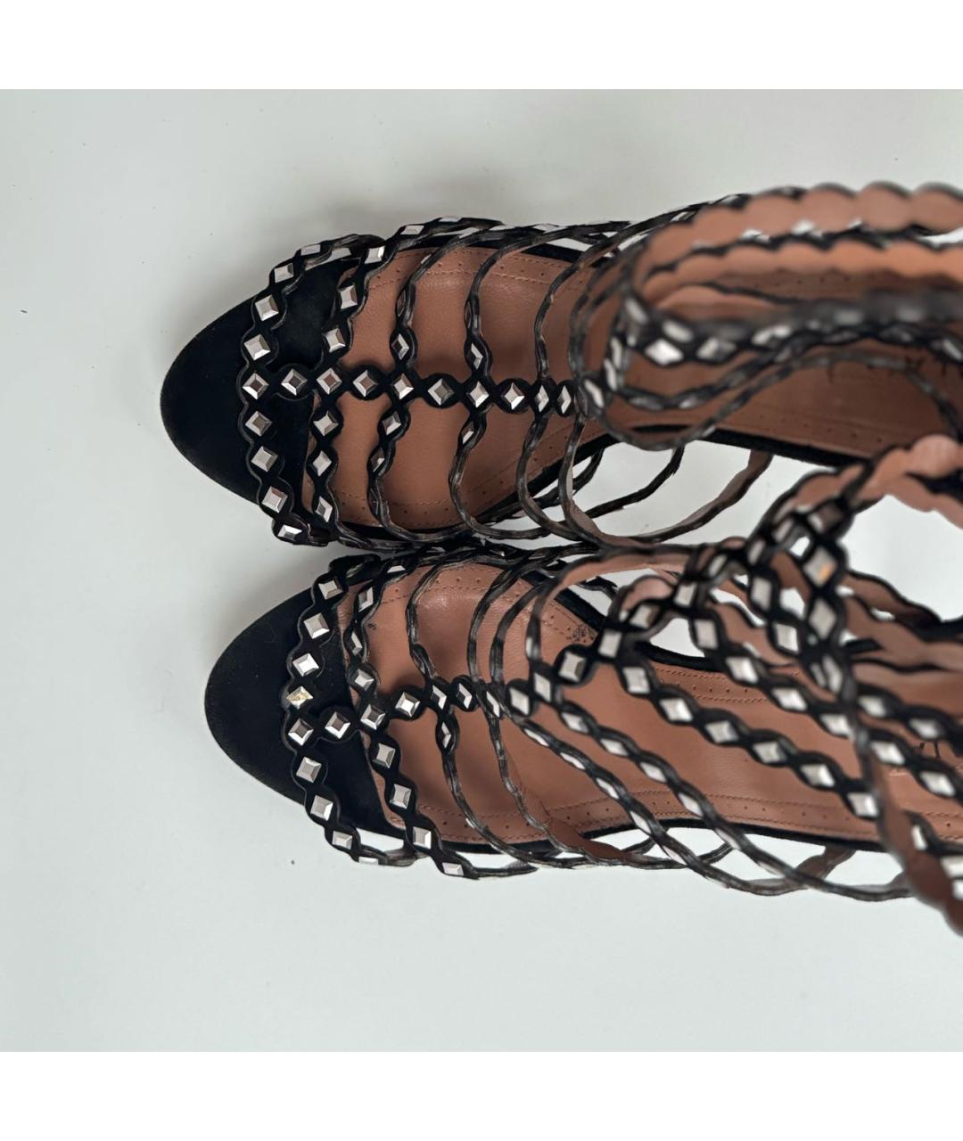 ALAIA Черные замшевые босоножки, фото 5